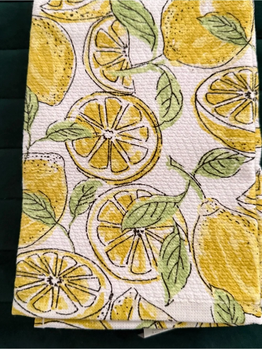 Lauren Ralph Lauren Lemon Print Kitchen Towels in Yellow and Green